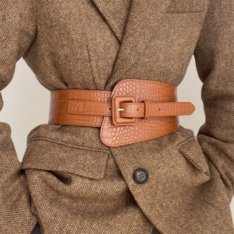 Необычный очень широкий женский эластичный пояс из искусственной кожи декоративные ремни для пальто юбки