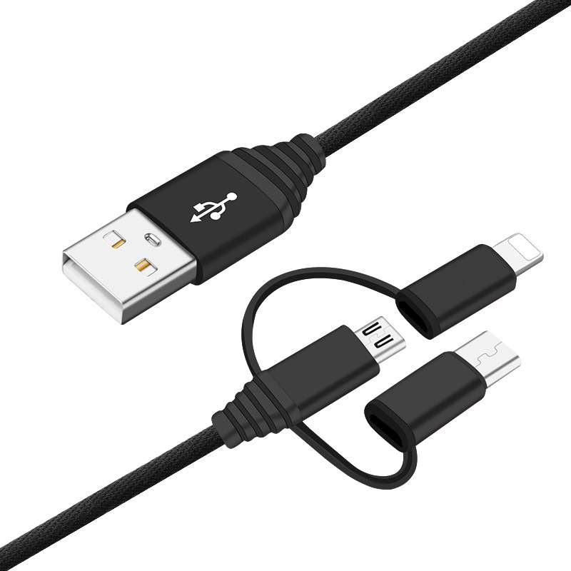 Оптовая продажа Многофункциональный Usb кабель с нейлоновой оплеткой 5A 3 в 1 взаимный обмен данными между компьютером и периферийными устройствами Быстрый зарядный кабель для передачи данных для Iphone Micro Usb Type-C