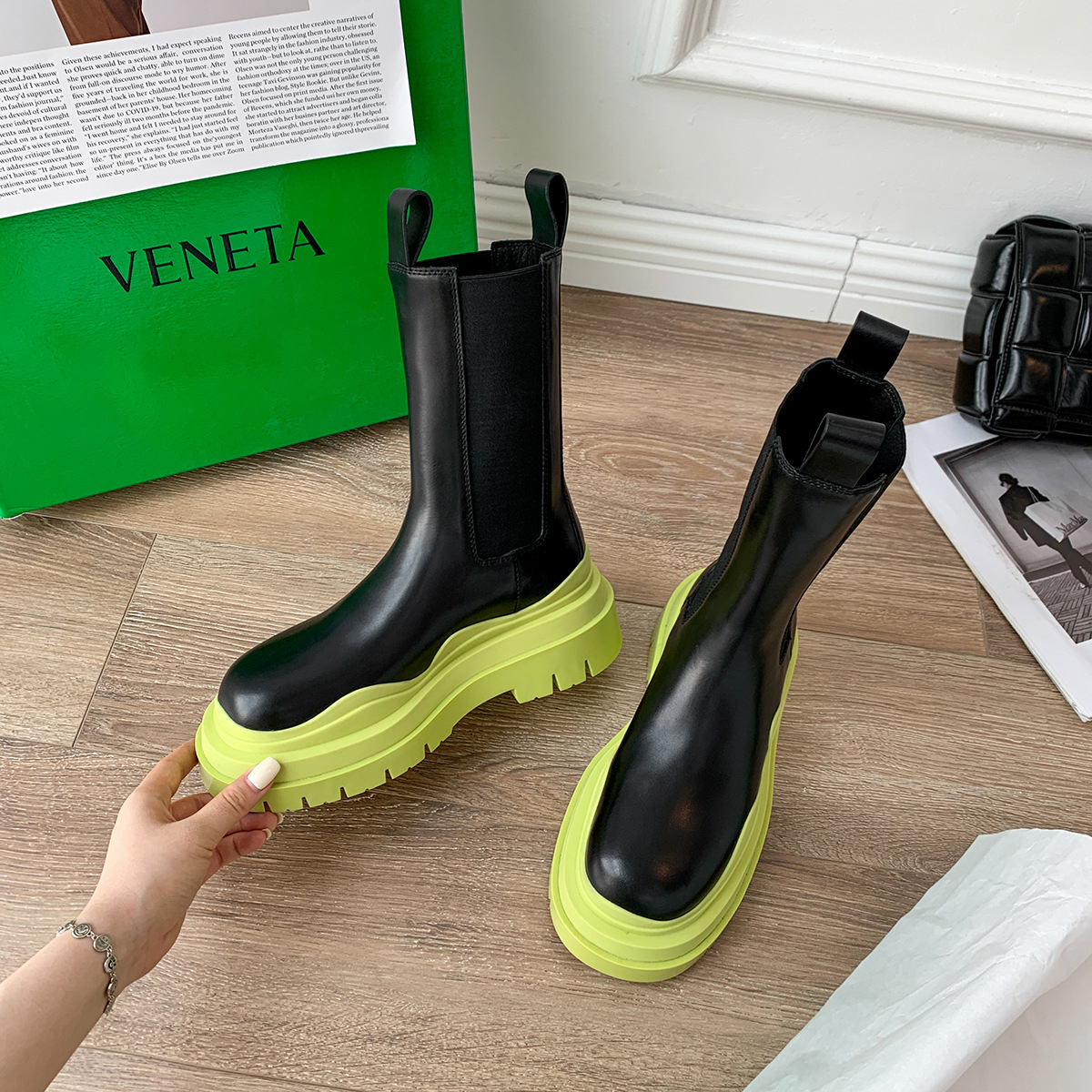New Martin Women's British Style Ankle Boots Spring And Autumn Boots Platform Chelsea Women's Boots