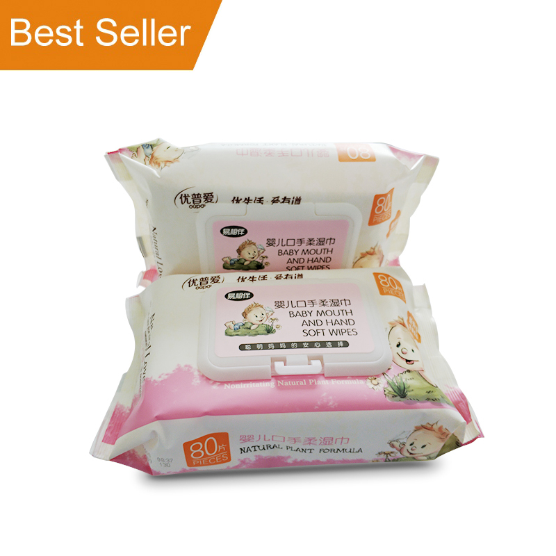 OEM детские салфетки Serviette Pour Bebe Антибактериальные чистящие салфетки индивидуально упакованные