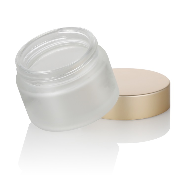 empty clear frosted matte gold lid round glass jars 15g 30g 50g cosmetic makeup lotion storage container glass jar