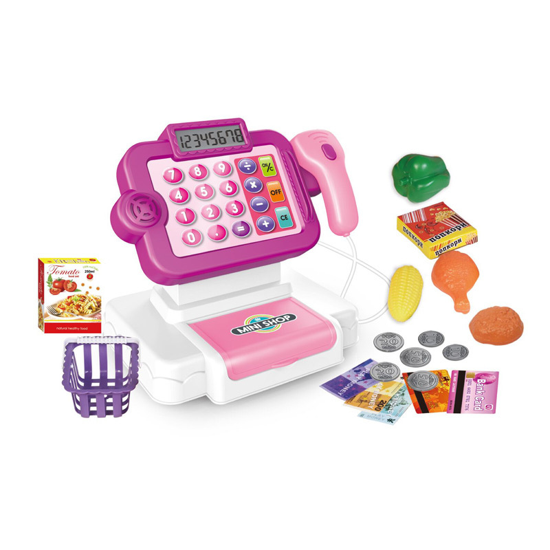 Pretend play supermarket buying selling toy kids cash register toy with scanner for children little girls boys