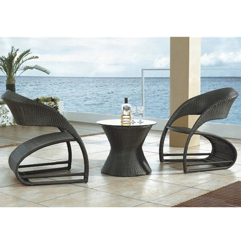 Brown Patio Balcony Coffee Shop Beach Garden Outdoor Wicker Ranttan Leisure Chairs Garden Table Set