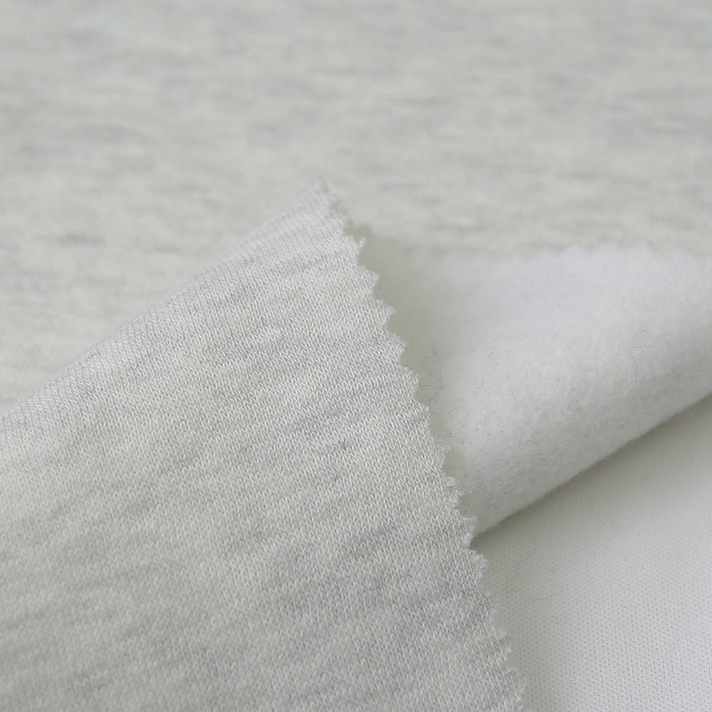 New skin friendly knit brushed 30S polyester cotton fleece hoodie fabric for garment