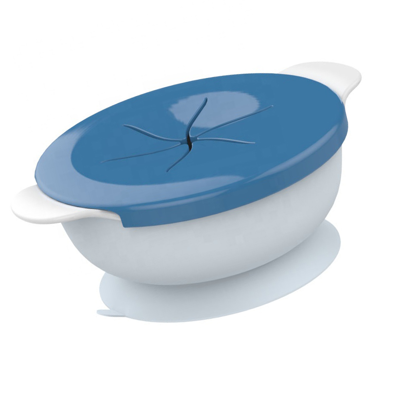 Wholesale New Style Non-toxic BPA Free Food Grade Plastic Bowl Set with Silicone Cover and Suction