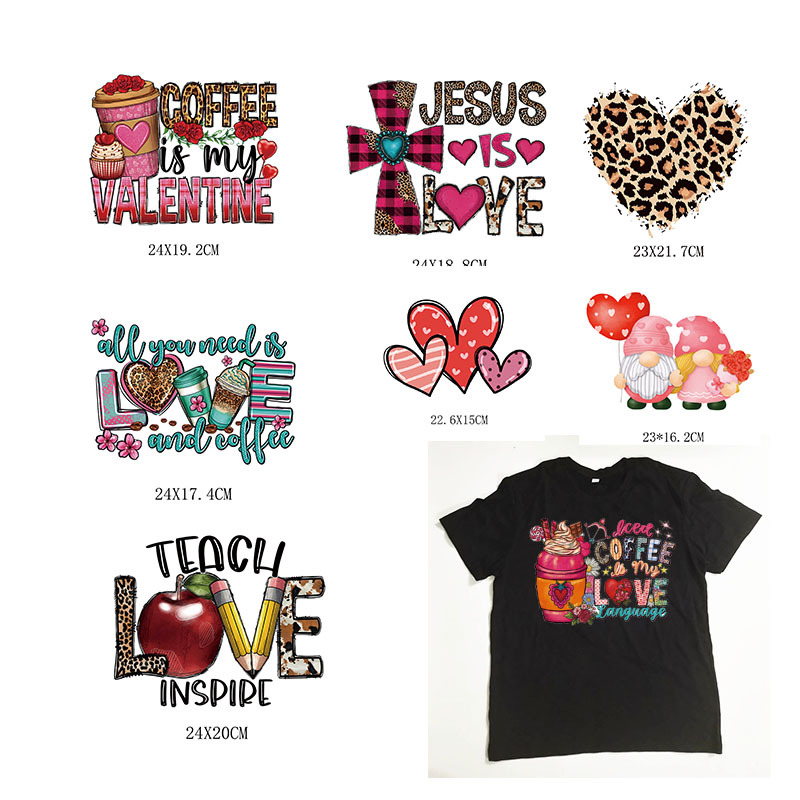 Valentine's Day Jesus DTF Heat Press Transfer Printing Religious Faith Pray Designs Heat Transfers Stickers For T-shirt