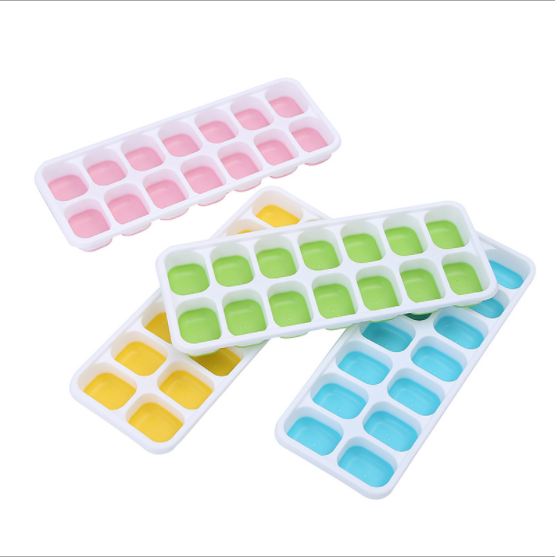 Custom Easy Release Creative Christmas Mold Bpa Free 14 Holes Silicone Ice Cube Tray With Removable Lid