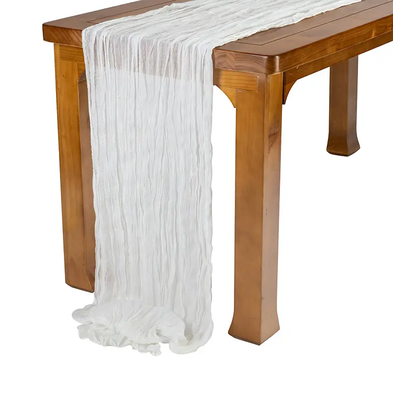 15 Years Factory Wholesale  Gauze Table Runner Boho Wedding Decor Cheesecloth Table Runner