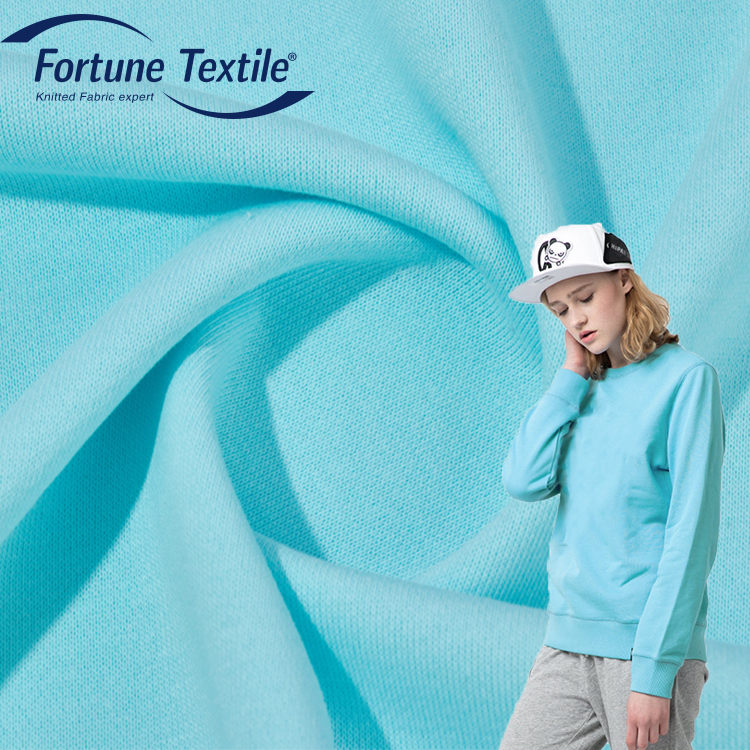 Factory supply 32S 86% Cotton 14% polyester 280G knitted french terry cloth fabric for clothing