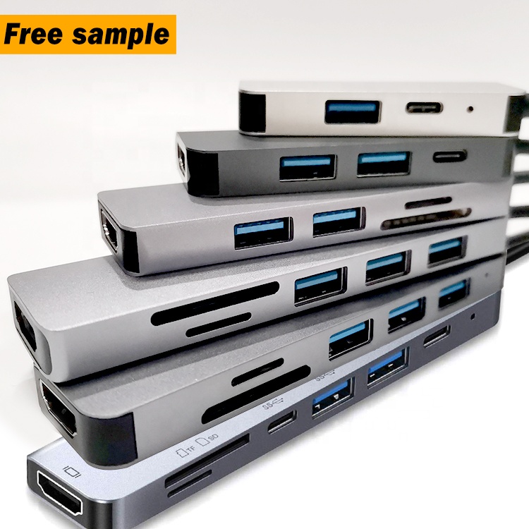Несколько адаптеров 2,0 3,0 dock hdmi type-c 3 4 5 6 8 7 в 1 hub 4k usb-c type usb c hub для macbook xps