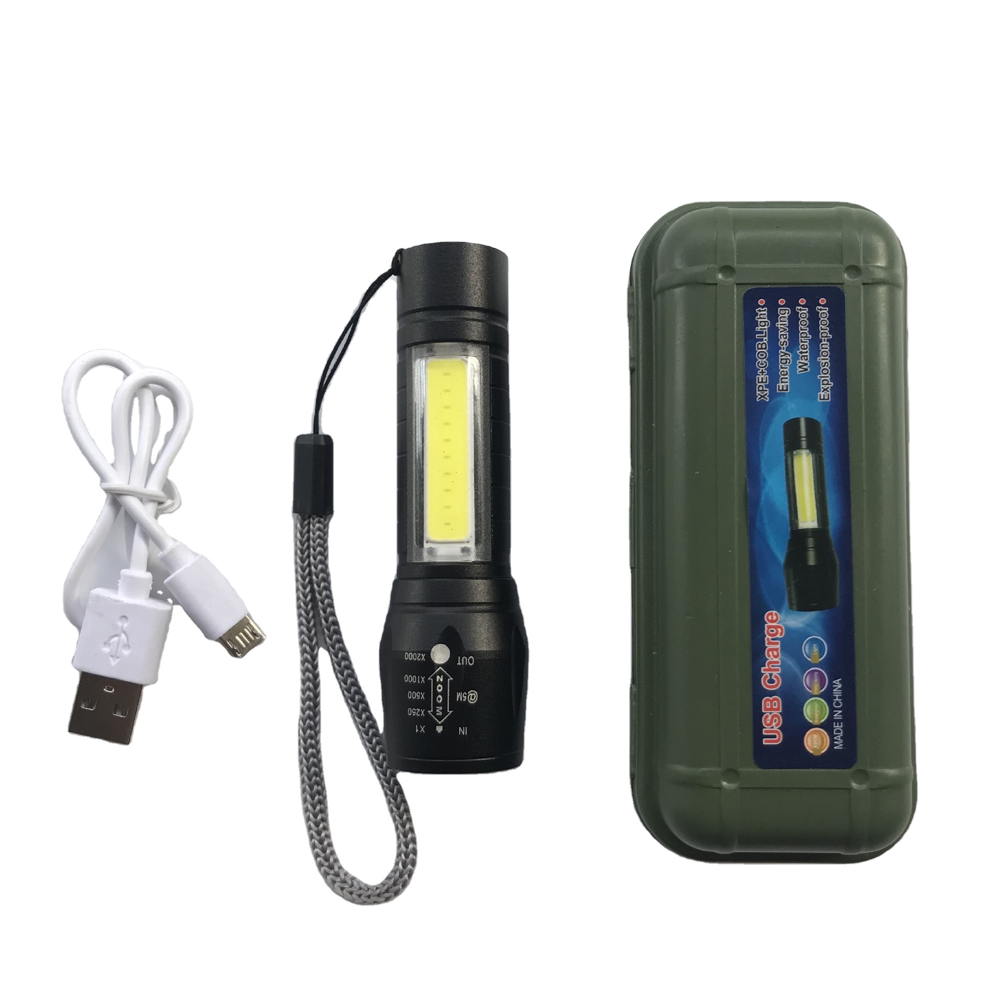 Миниатюрный светодиодный фонарик 3 Вт, зарядка через Usb, Cob фонарь, освещение для подарка, продвижение, путешествия, кемпинга, улицы, Темный