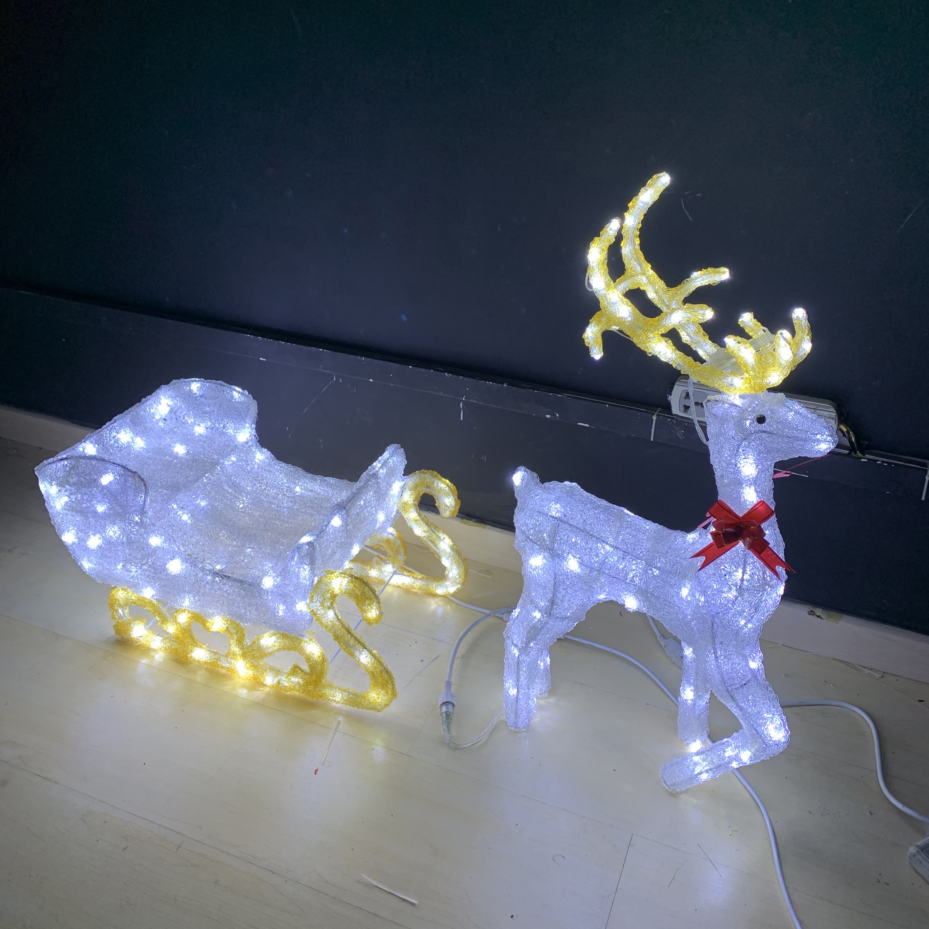 Высокое качество 3D олень to Cart LED Оленей огней в рождественском духе огни