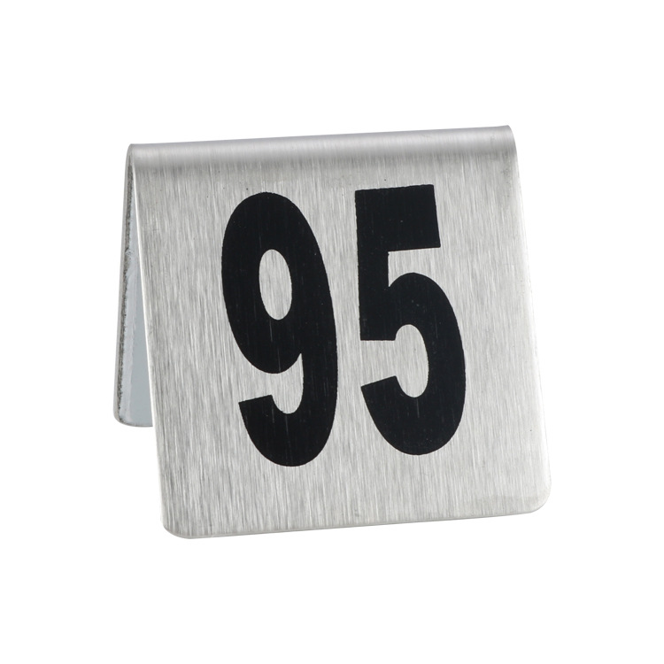 Table number plate red number card stainless steel top hotel table plate row plate dining