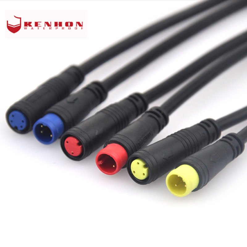 Mini 2 pin 3 pin 4 pin wire connector m6 electric bike waterproof connector