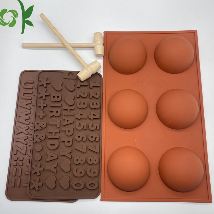 OKSILICONE устойчивая к высоким температурам силиконовая большая шестиполукруглая мягкая безопасная антипригарная форма для шоколада набор для выпечки десертов