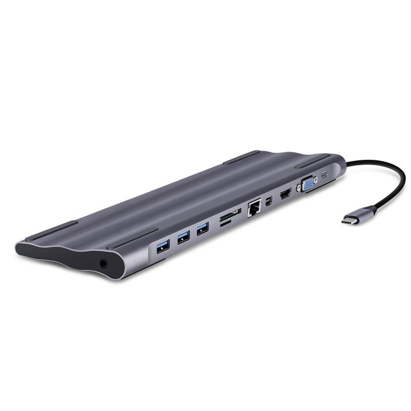 Usb-концентратор док-станция Thunderbolt 3 адаптер 11 в 1 USB Type C концентратор HD-MI RJ45 VGA USB3.0 все в одном USB C концентратор для Macbook и C-Type ноутбука