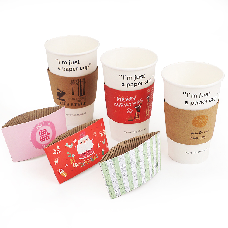 Chamepak High Quality 12oz/16oz/20oz Disposable Hot Drink Coffee Paper Cup With Lid And Sleeve
