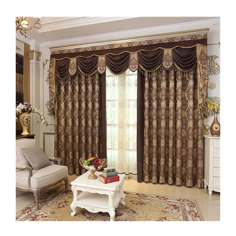 Wholesale keqiao curtain fabric cheap door and windows jacquard curtain finials