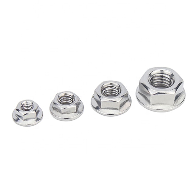 din6923 hex flange nuts carbon steel hexagon nut with flange factory outlet