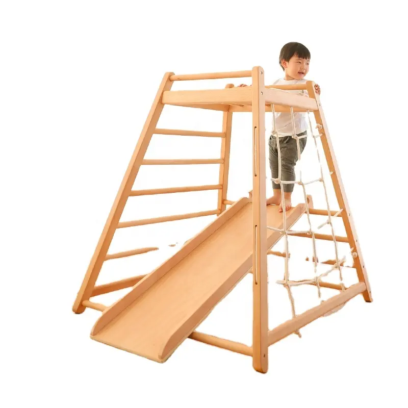 Indoor Playground Gym For Toddlers And Kids Multifunctional Play Set Swing Ladder Climber Slide Rock Climbing