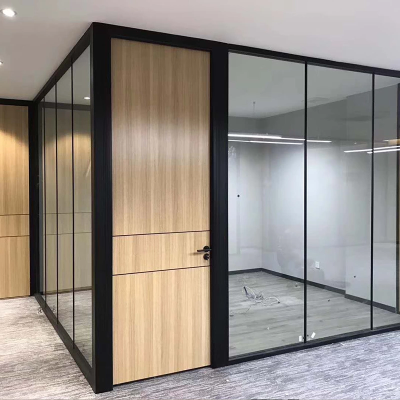 black color Aluminum partition and glass partition for office hotel and hospital