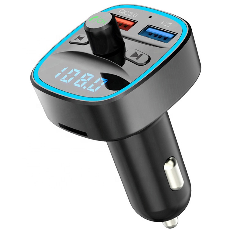 USB Автомобильное зарядное устройство с Голосовое управление через Bluetooth 5,0 быстрое зарядное устройство 12-24V 3.0A с двойным USB портом