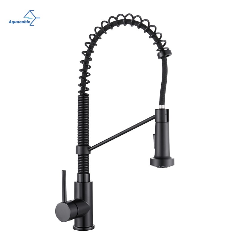 Aquacubic Lead-free Brass Body Chrome Pull down Kitchen Mixer Faucet Tap