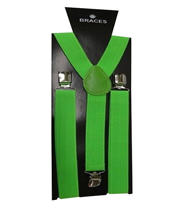 Adjustable St. Patrick's Day Green Unisex Trouser Braces Elastic Irish Y-back Suspender