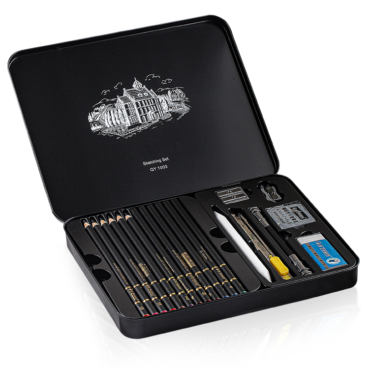 Sketching Pencils Set 31 PCS Charcoal Drawing Pencils Art Kit and Supplies for Kids Teens and Adults Sketch Set With Tin Box