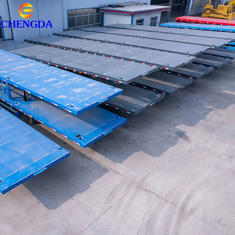 Brand Chengda 3 Axles 40Ft Container Transport Flat Bed Flatbed Semi Trailer