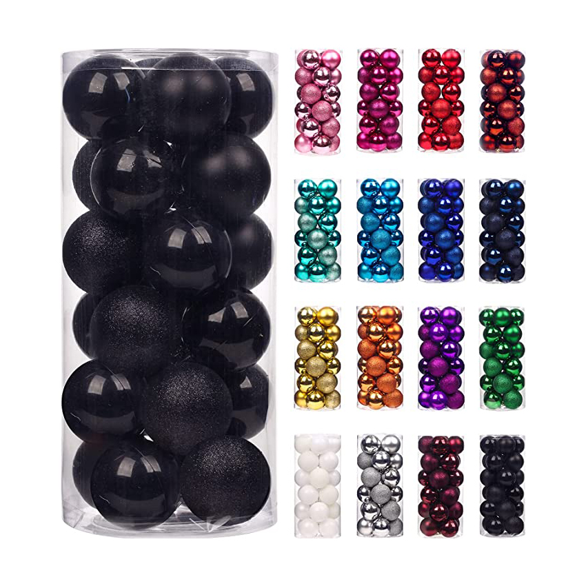 24Pcs Christmas Hanging Balls Ornaments Halloween Christmas Tree - Shatterproof Christmas Tree Decorations Holiday Wedding Party