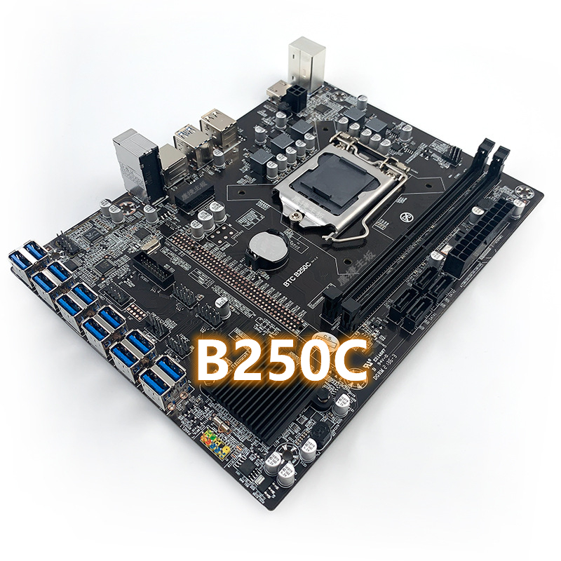 2022 Новинка 12GPU B250 C профессиональная материнская плата B250C зарабатывает деньги 12P USB 3,0 к PCIE 16x LGA 1151 12 GPU