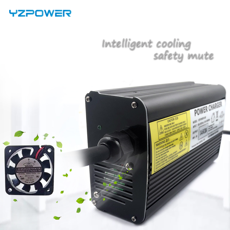 YZPOWER Алюминиевая СВЕТОДИОДНАЯ Лампа с дисплеем 84v4a 72 в 4A 84 в 4A 20 серия зарядное устройство для литиевых батарей