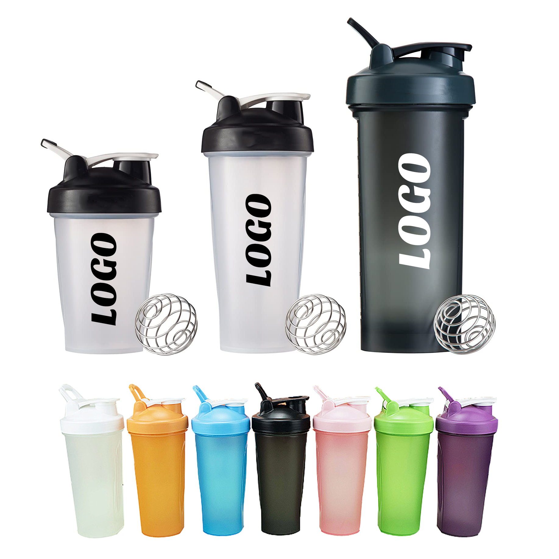 500ml Wholesale Custom Logo Sport Gym Drink Waterbottle Blender Protien Plastic Shake Protein Shaker Cup Water Bottles