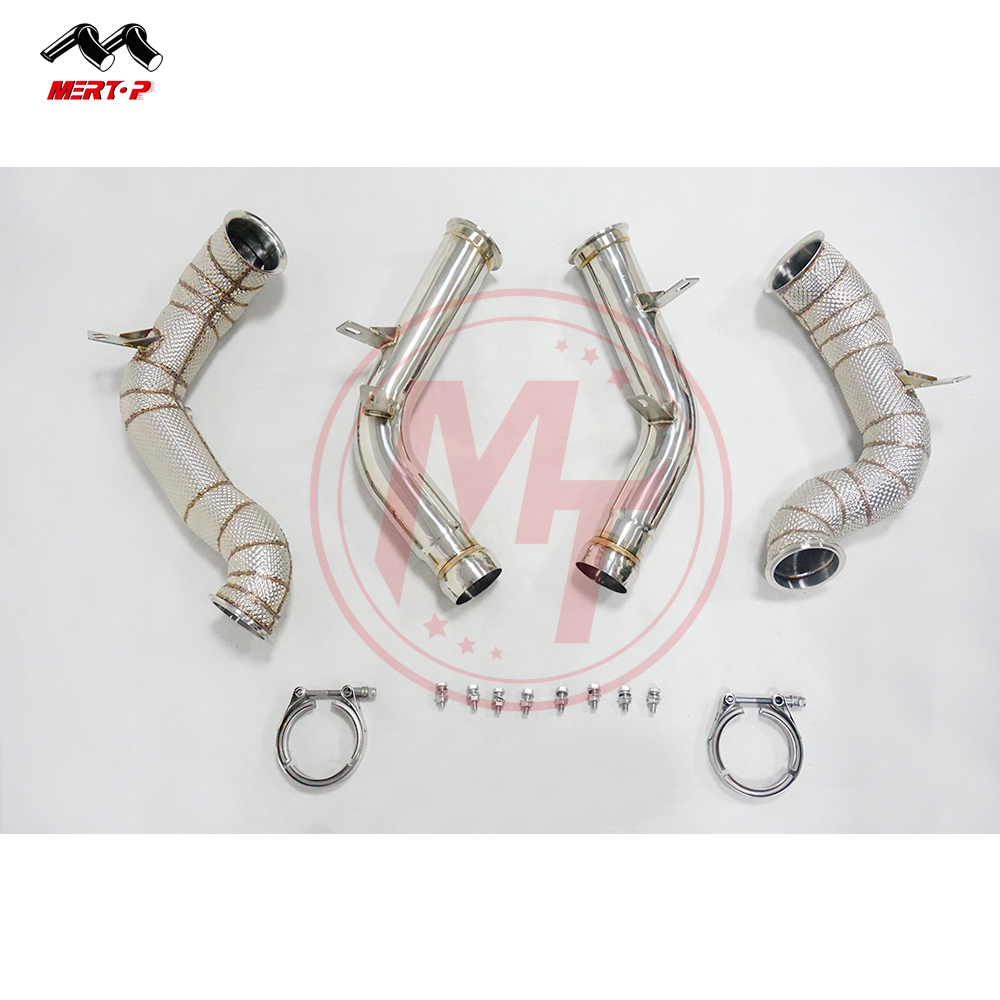 Mertop Racing 3,5 "W213 AMG E63 E63S M177 4,0 T V8 безкатный водопровод с тепловым экраном 2016 +