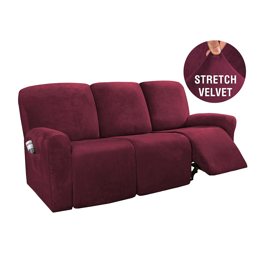 wholesale online luxury stretch 1 2 3 seat electric recliner elastic velvet sofa cover