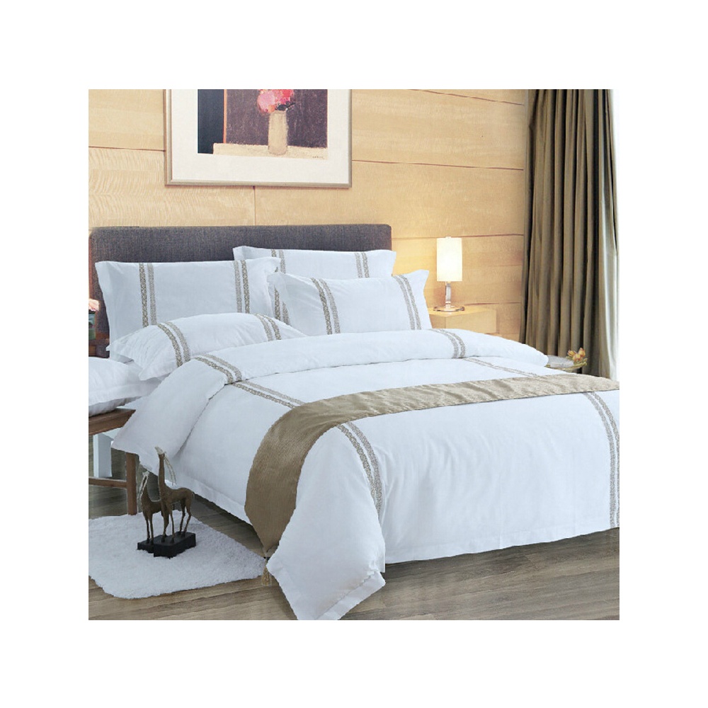 Topsale Luxury Queen King bed sheet duvet cover bedding set 100 cotton hotel