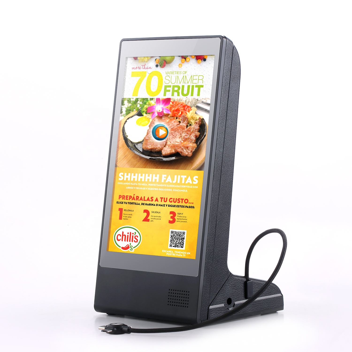 FYD-898 8 Inch HD Resolution Android Stand Table Top Restaurant Menu Power Bank
