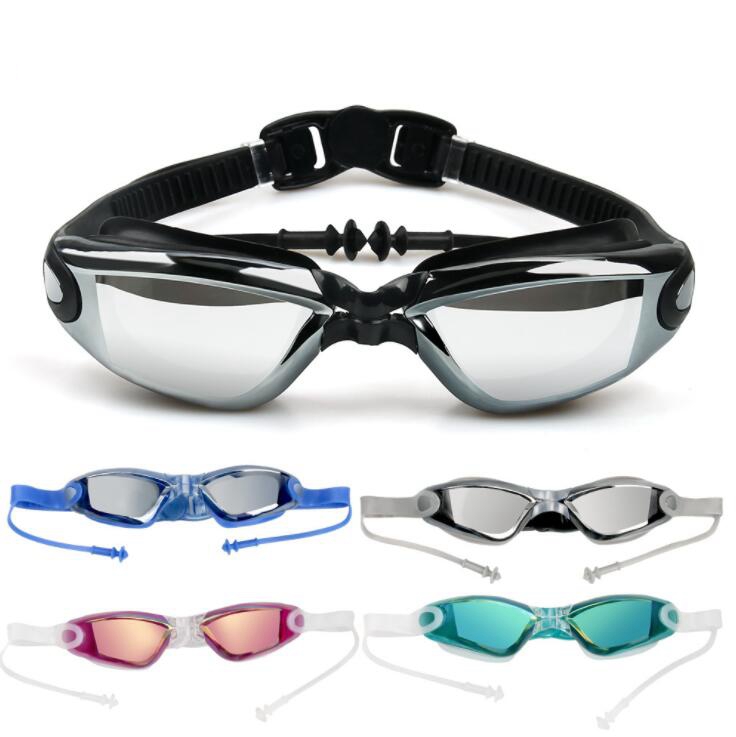 Large Frame Wide Vision Swimming Glasses No leaking Anti fog Swimming Goggles with ear plugs Wholesale for man woman and kids