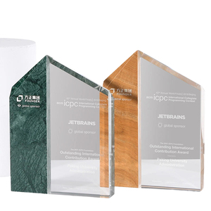 The new style popular crystal Marble trophy medals plaques rewards the shield to celebrate the crystal trophy