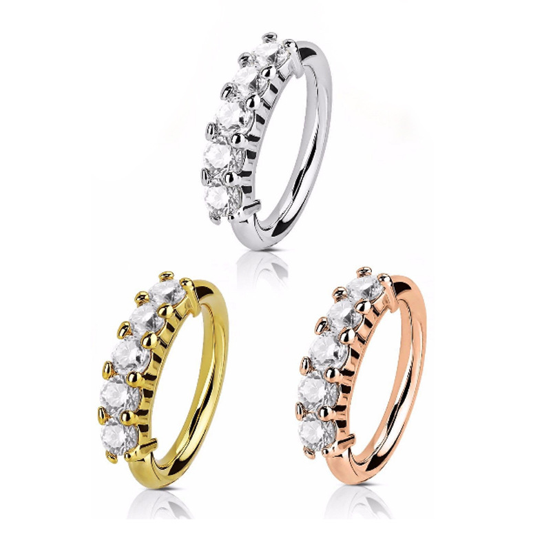 Мода Кристалл Rhinestone o-образный обруч серьги нос кольцо пирсинг ювелирные изделия