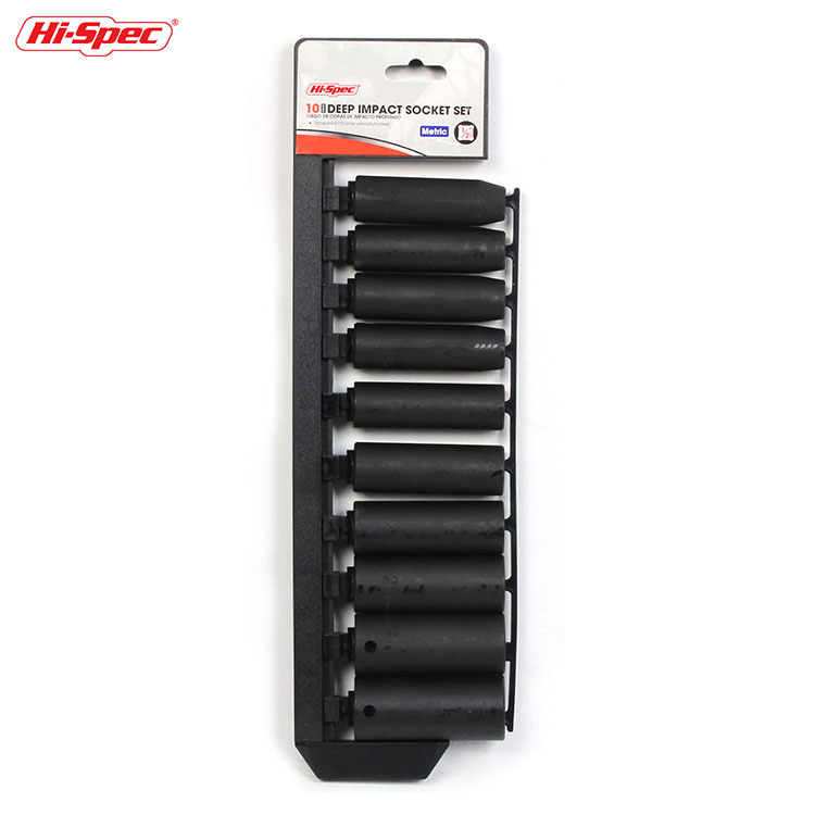 Hispec 11 шт. Метрическая SAE Deep Impact Socket Set хром ванадиевой ремонт автомобилей Инструменты