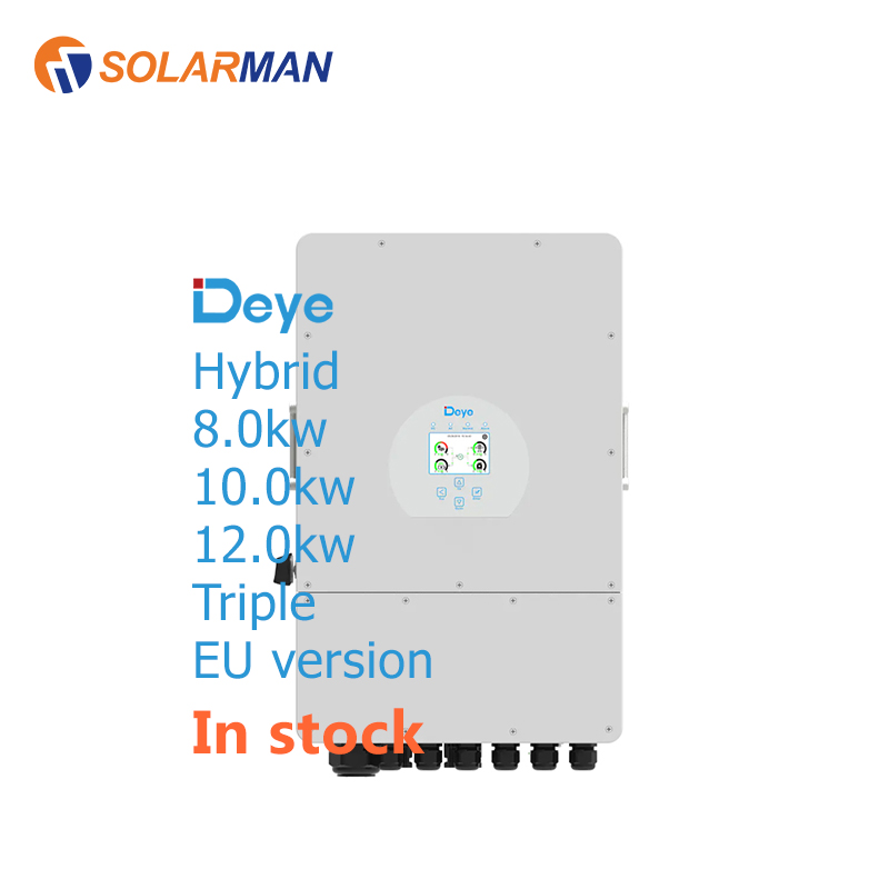 Deye на сетке и решеточный инвертор солнечной 8KW 10KW 12KW SG04LP3-EU стандартный трехфазный Deye Гибридный солнечный инвертор