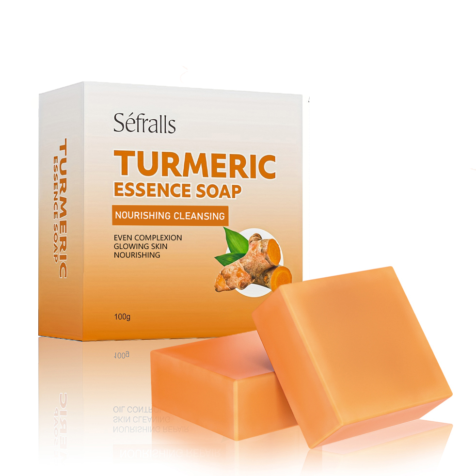 OEM ODM Handmade Natural Turmeric Lightning Soap for Men Solid Herbal Vitamin E Soap Basic Cleaning for Adults