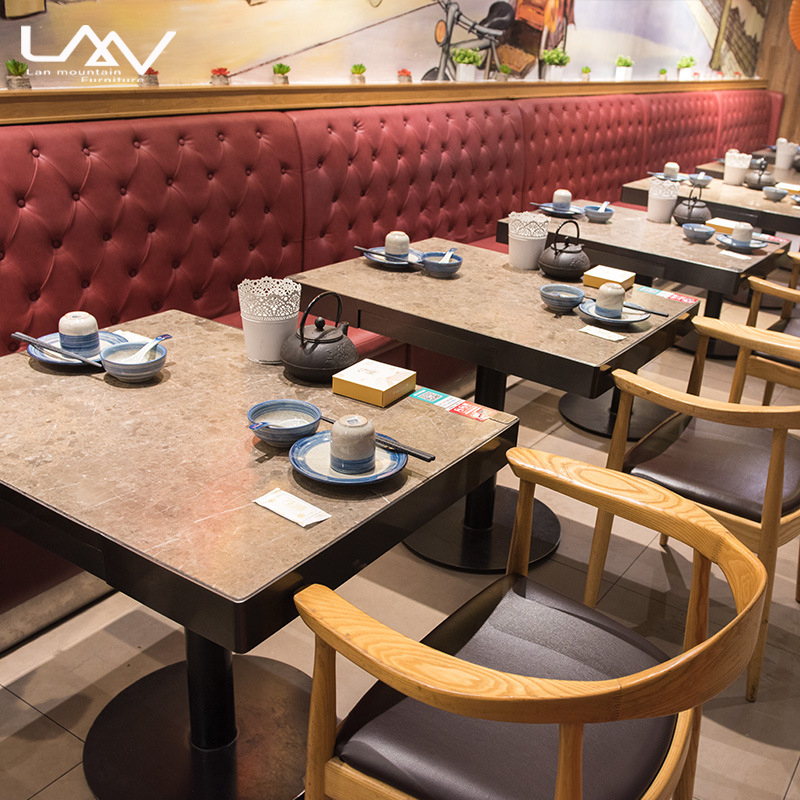 Round restaurant booths restaurant furniture seating commercial furniture set solid wood president chair with table