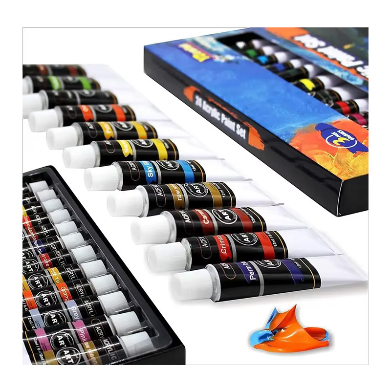 Acrylic paint Set Artist Grade 24 colours/tube (12 ml ) non-toxic non-fading rich paint painter