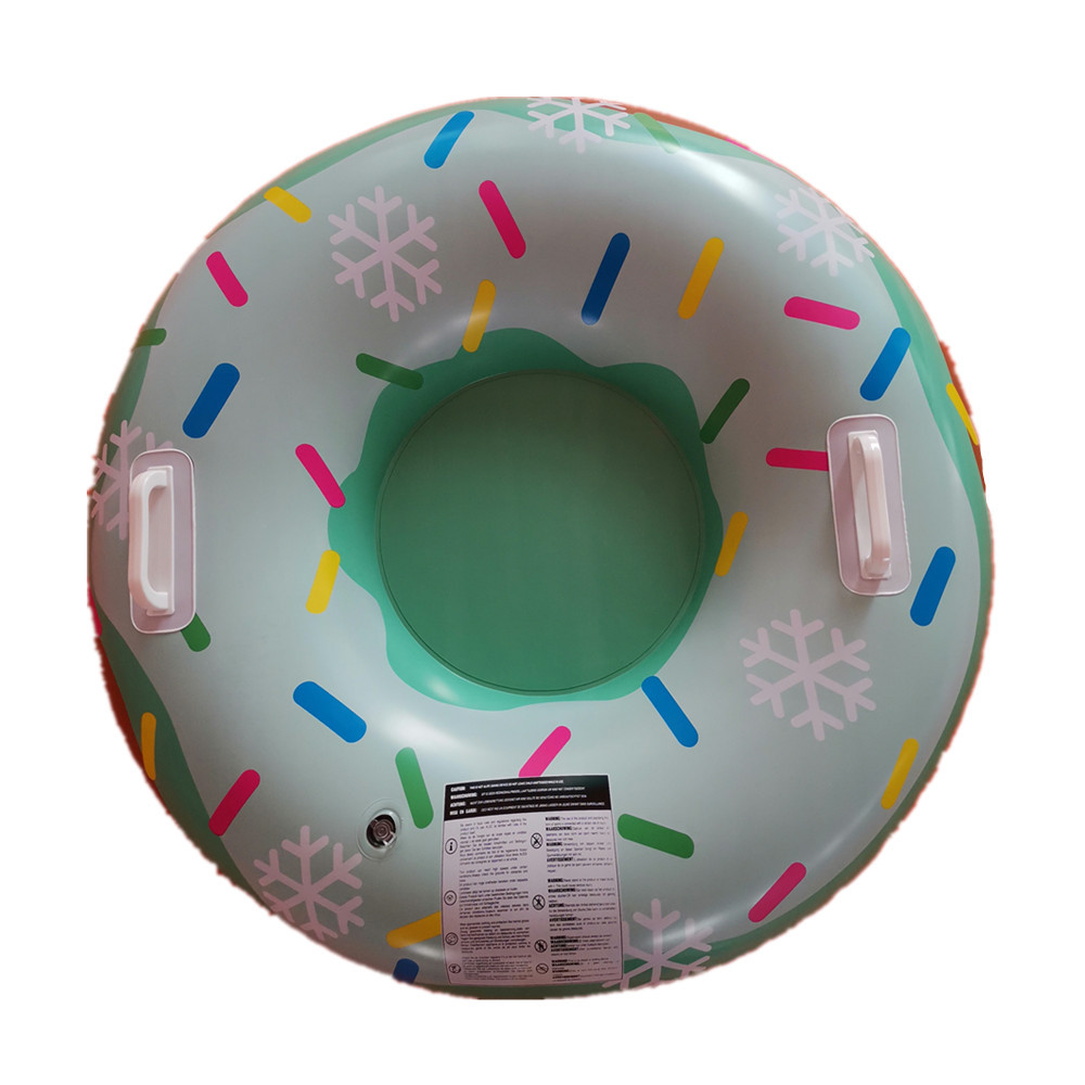 Direct Factory Winter donut Snow Tube Inflatable Ski Circle with Handle Inflatable Sled For Kids And Adults