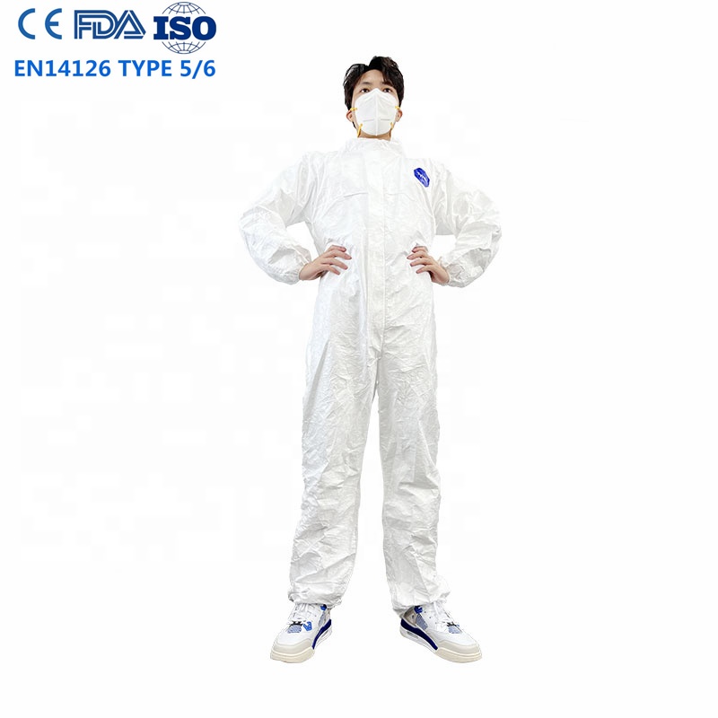 Заводская цена Tyvek Одноразовый комбинезон Тип 5 6 микропористый нетканый дешевый комбинезон EN1073 XL 2XL химический биоразлагаемый
