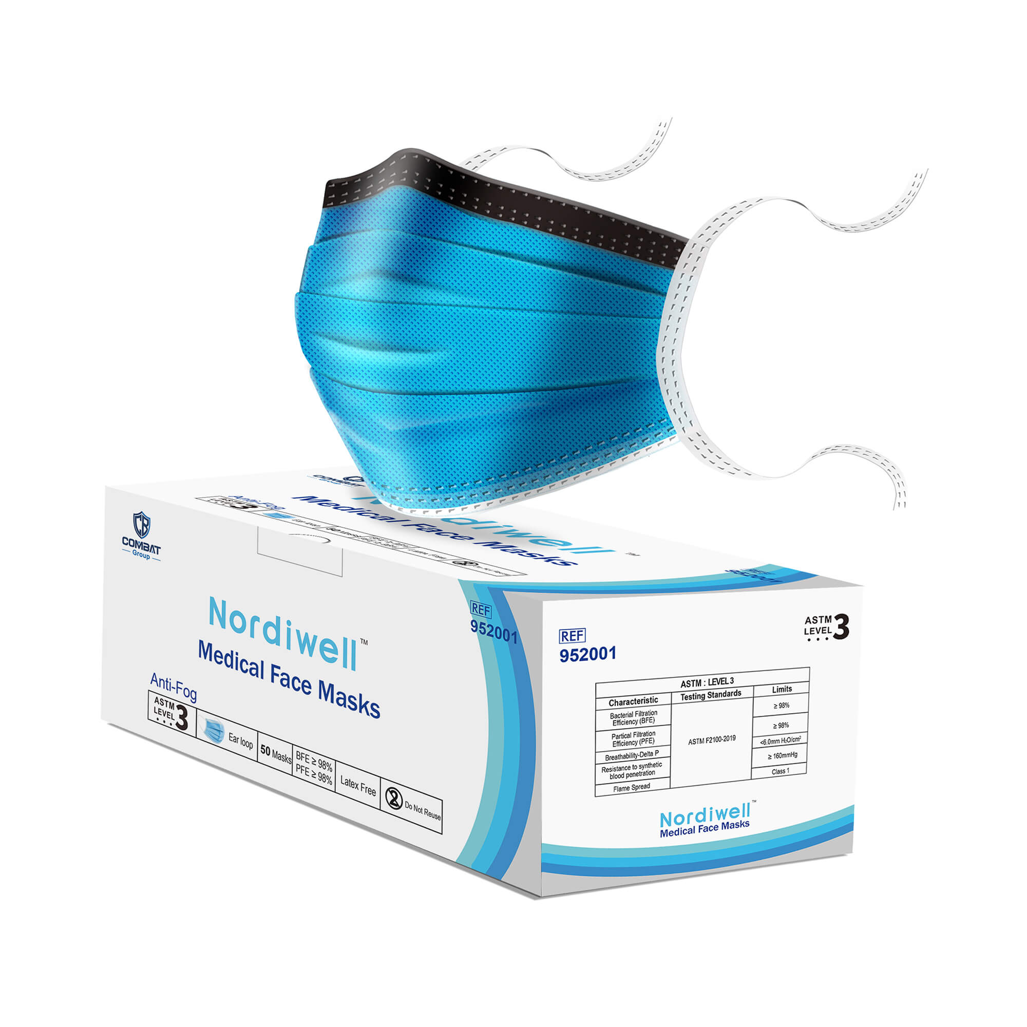 ASTM Уровень 3, одноразовая медицинская маска для лица, повязки на голову, удобная хирургическая маска для больницы
