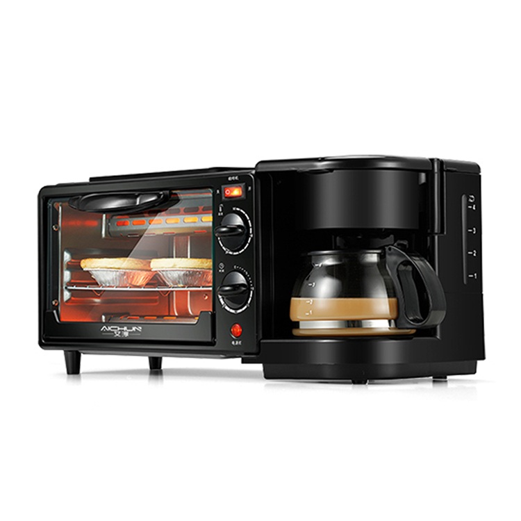 Multifunction 3 in 1 Breakfast Set Toaster Coffee Maker 3 in 1 Breakfast Maker With Toast Oven Coffee Pot Frying Pan
